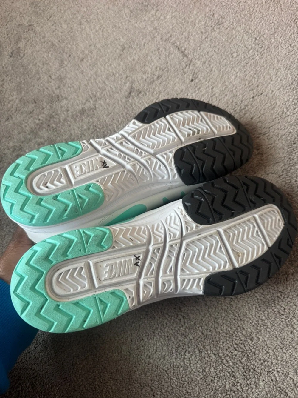 Nike Vapor Court Tennis Shoes White Aqua Green Lace Up SIZE 11 Athletic Sneakers